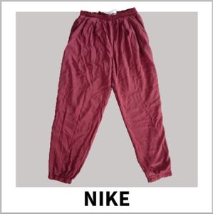 Nike VTG 90s Lined Nylon Joggers Ankle Zip‎ Pocket Jogger Pants Mens L 31”